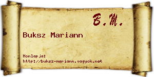 Buksz Mariann névjegykártya